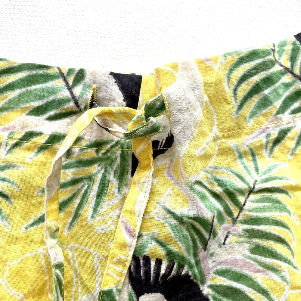 Mahogany Pelican Shorts Women's Large Yellow Tropical Toucan Drawstring NWT - Picture 2 of 8